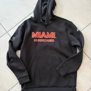 Adidas Black Miami Hurricanes Hoodie